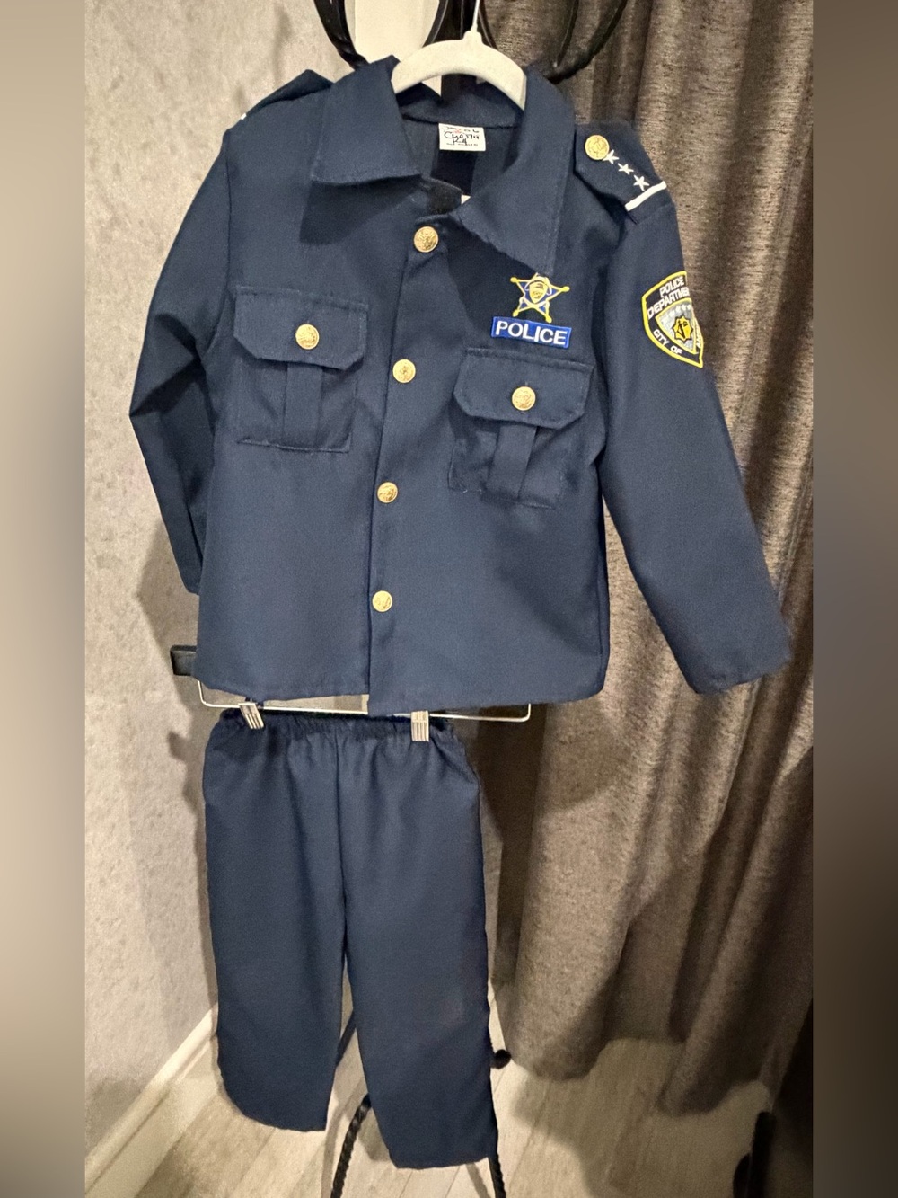 Kids Navy Police Costume Jacket & Pants size 4-6